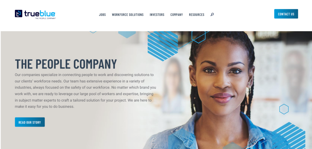 TrueBlue homepage