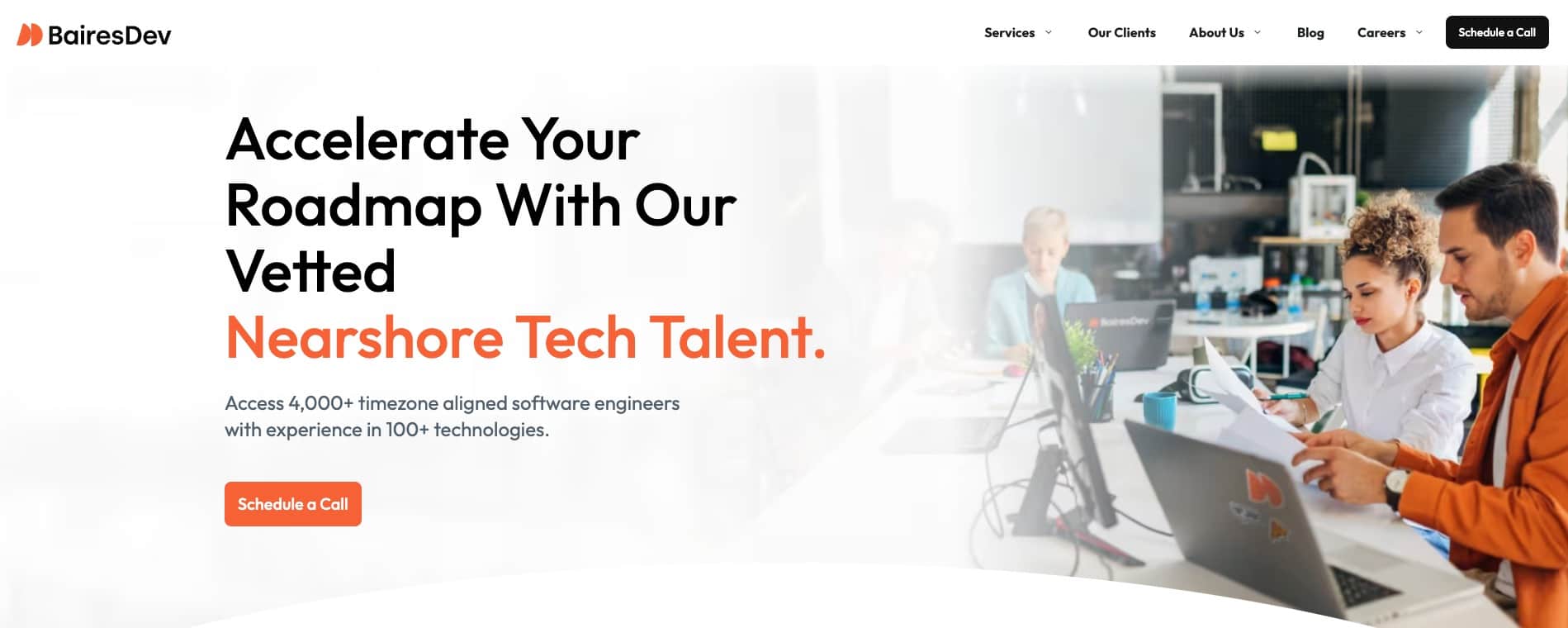 BairesDev, a company offering tech solutions and engineering talent.
