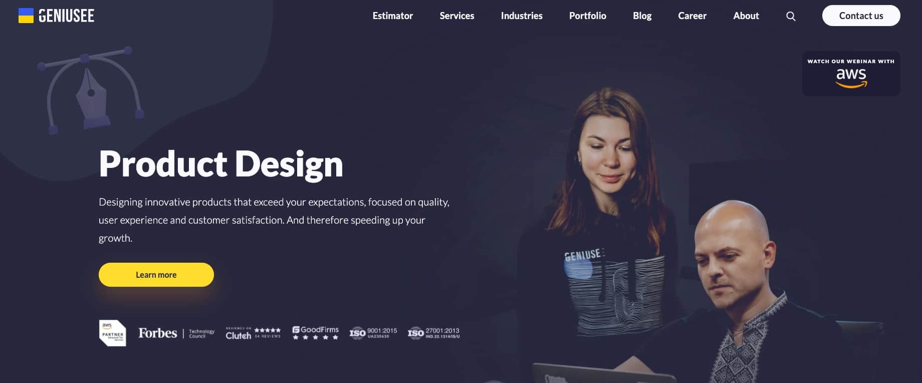 Geniusee, a company providing custom software development services.