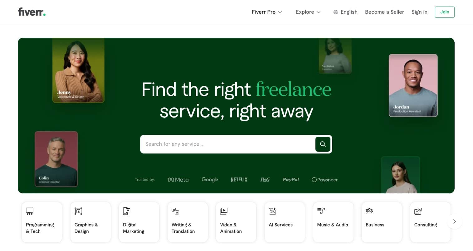fiverr connects professionals to flexible, remote work opportunities across the globe.