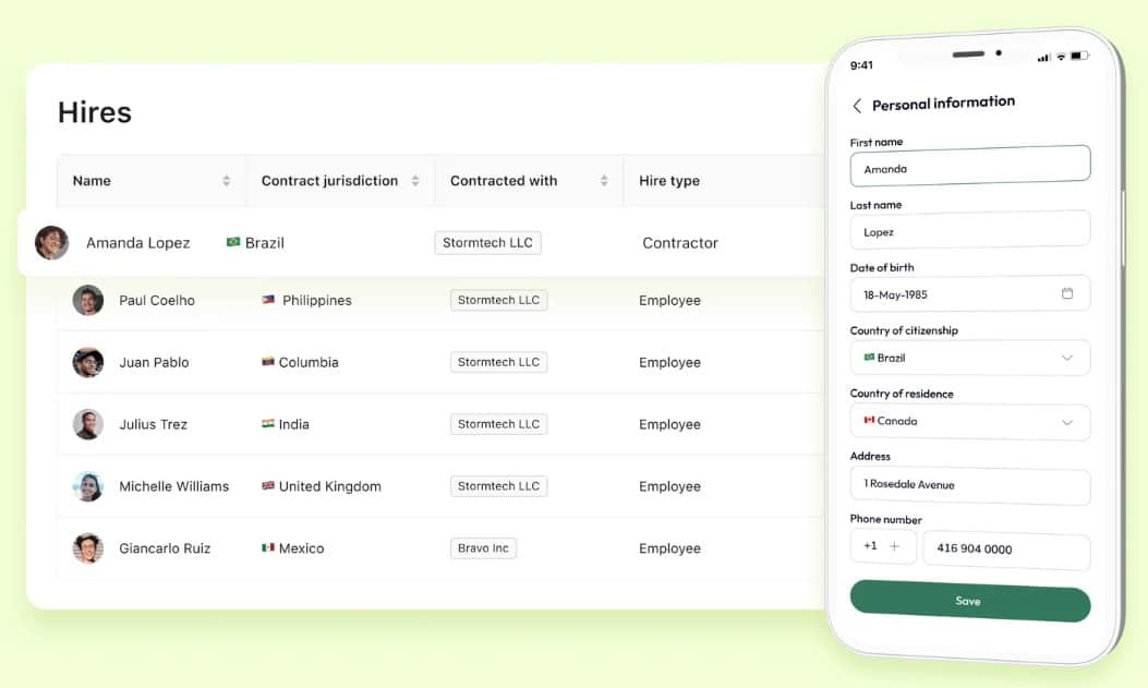 Borderless AI’s platform for global contractor payments, compliance, and management.