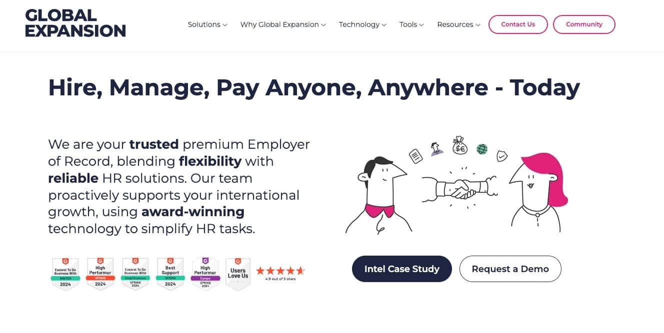 Global Expansion, premium Employer of Record service, combining flexibility with dependable HR solutions for international business growth.