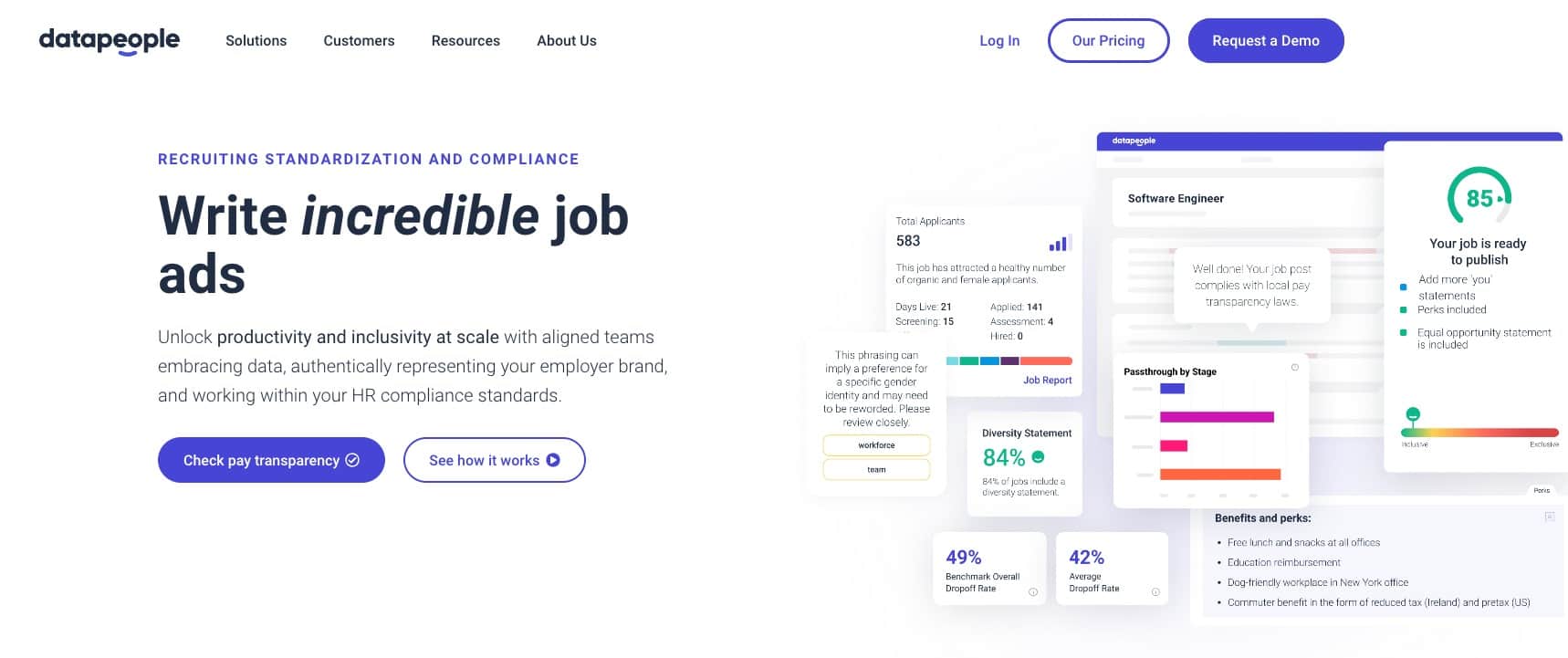 Datapeople – AI-powered platform that optimizes job descriptions to attract diverse and qualified candidates.