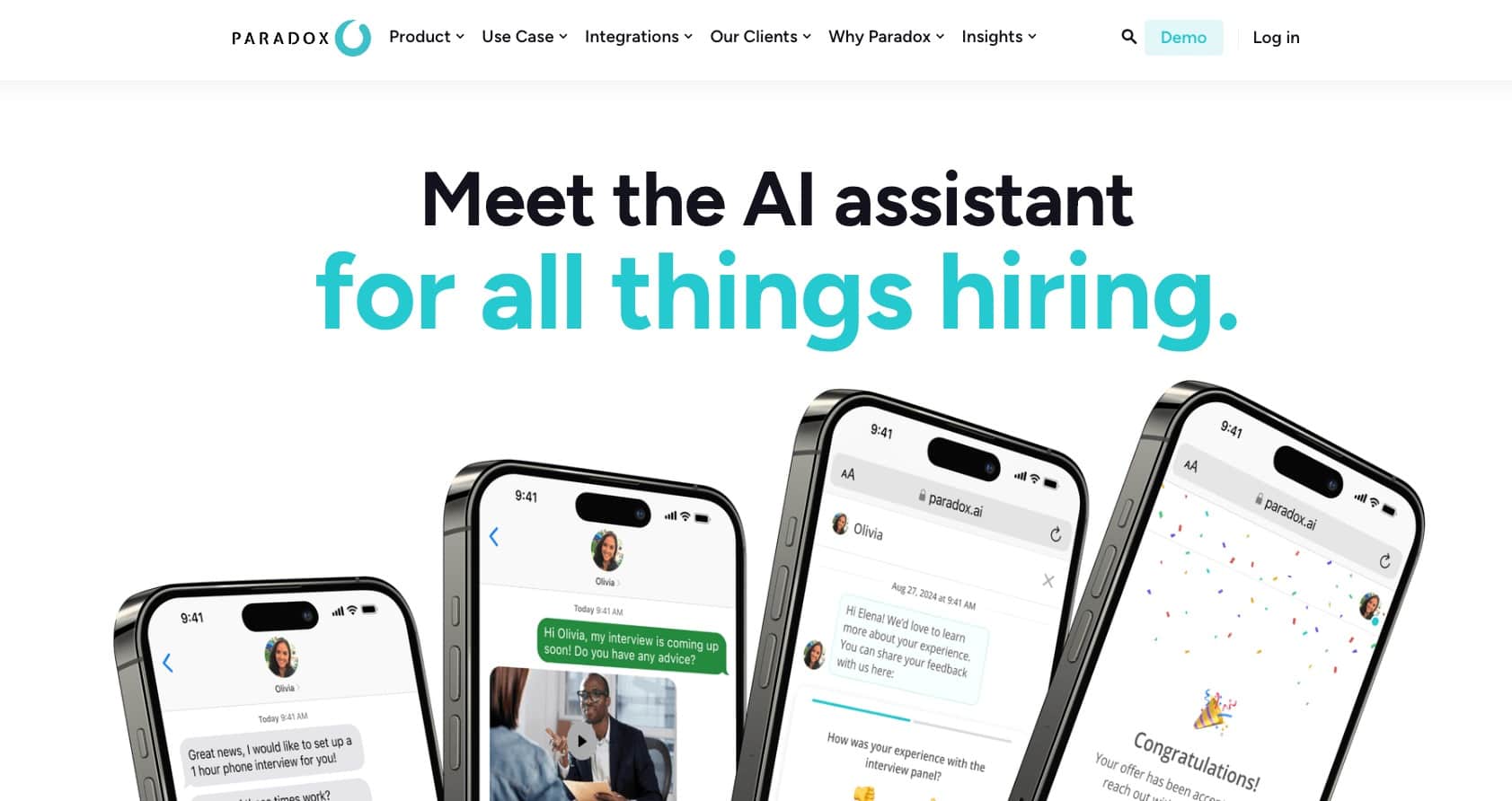 Paradox – AI recruitment platform with a virtual assistant that automates candidate engagement and scheduling.