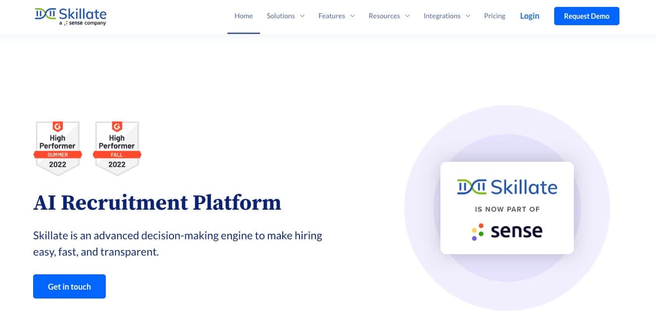 Skillate – AI-powered recruitment platform for resume screening, job matching, and candidate recommendations.