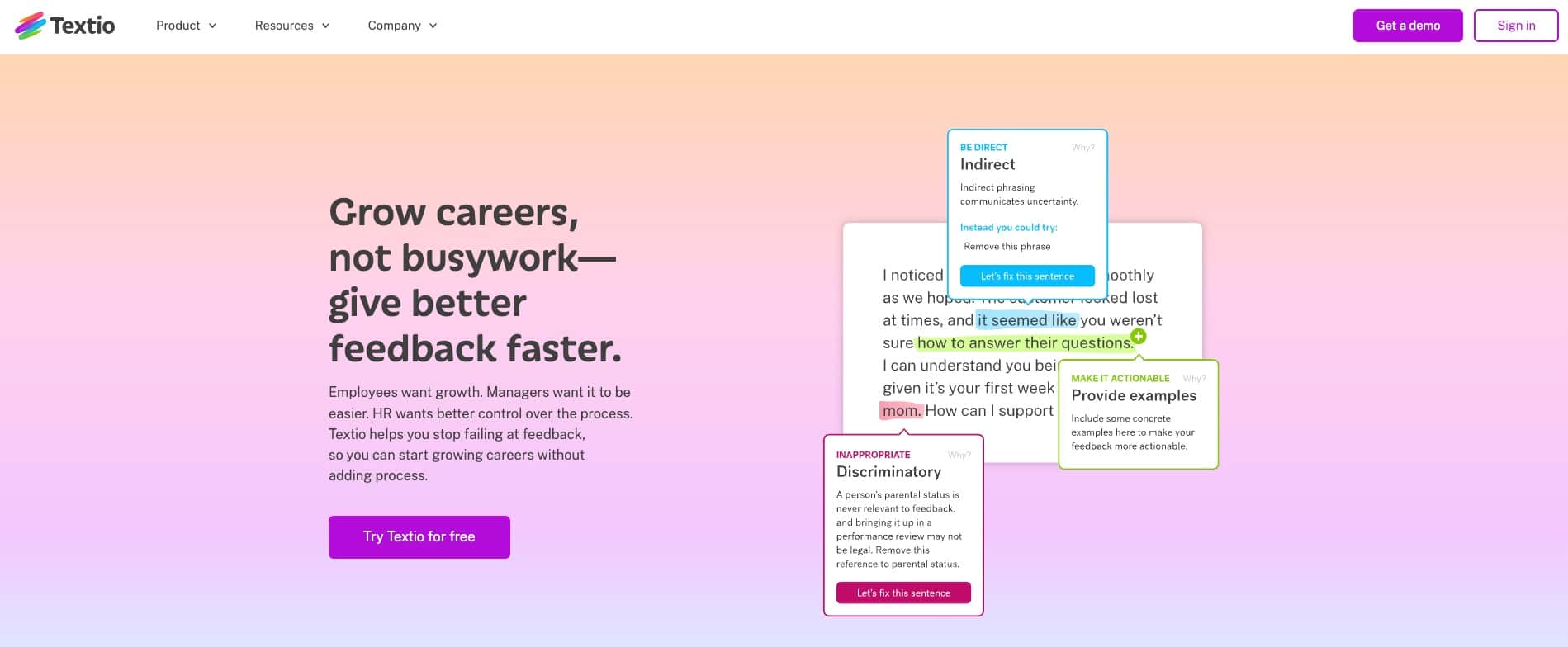 Textio – AI-driven writing platform that optimizes job descriptions to improve candidate engagement and diversity.