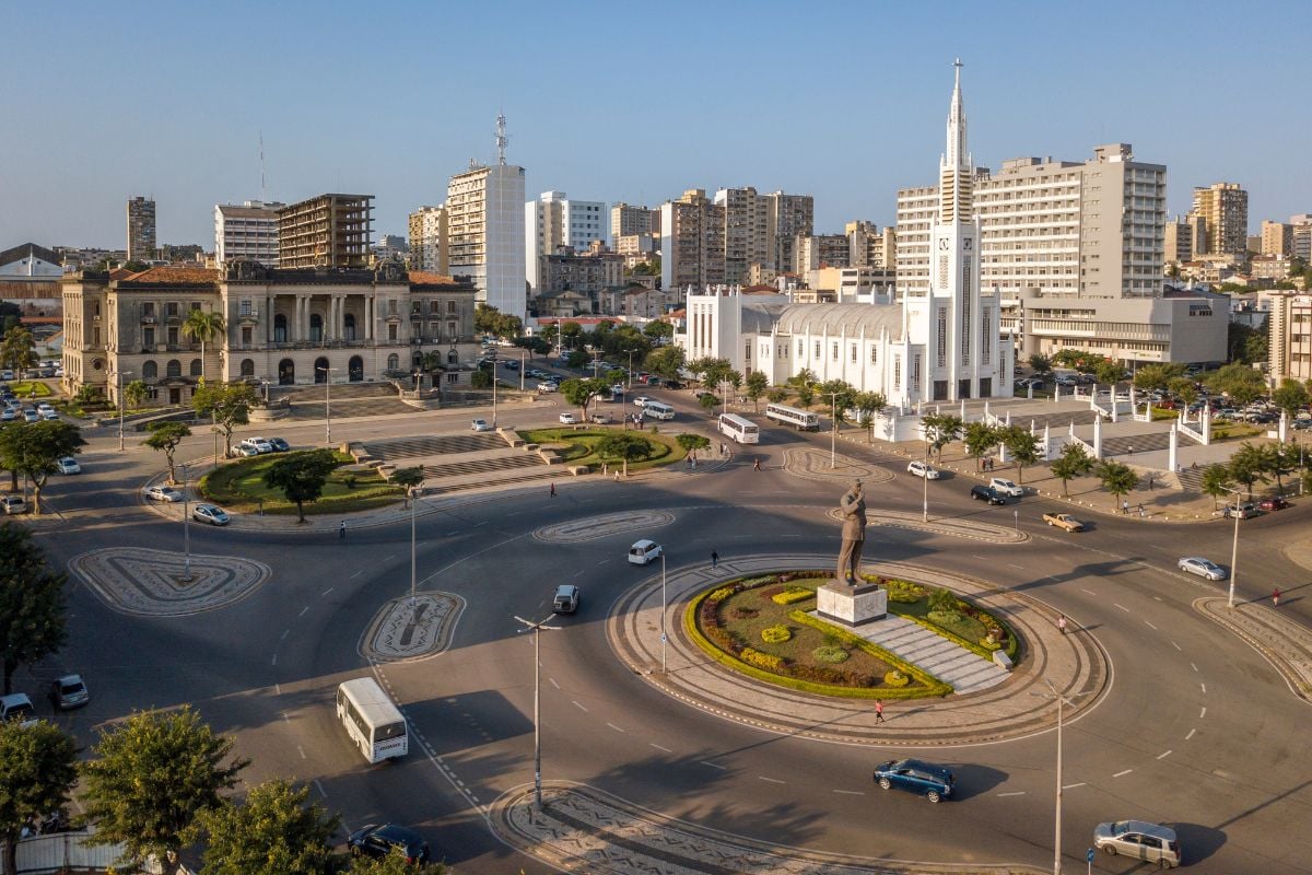 Aerial view of Independence Square in Maputo, Mozambique