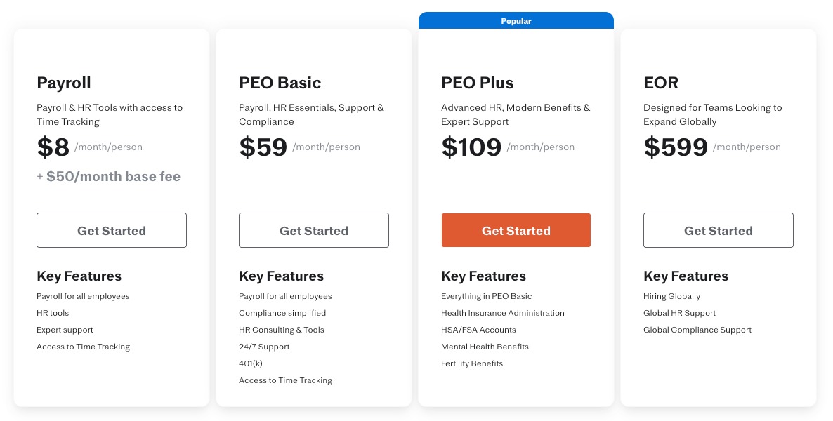 Justworks pricing plans and subscription options