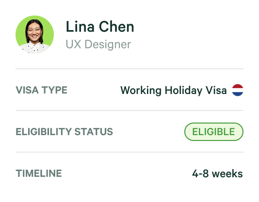 work visa dashboard