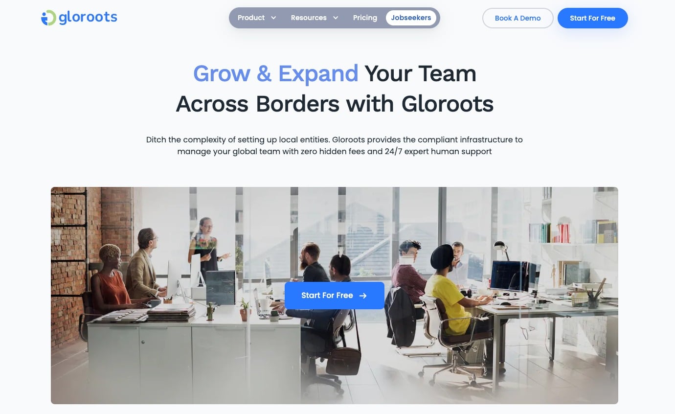 Gloroots homepage