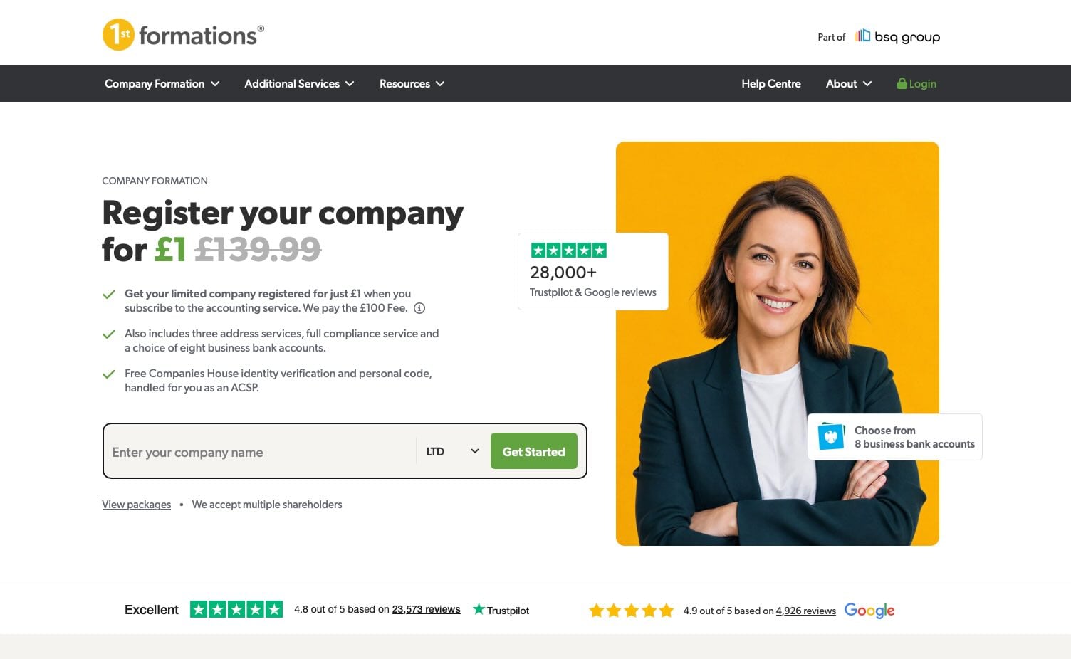 1st Formations homepage